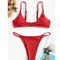 Bikini Dos Piezas con Abertura Lateral Sexy para Playa
