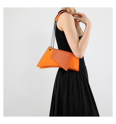 Cartera Cuadrada de Cuero Brillante con Patrón de Piedra para Mujer - Image 26