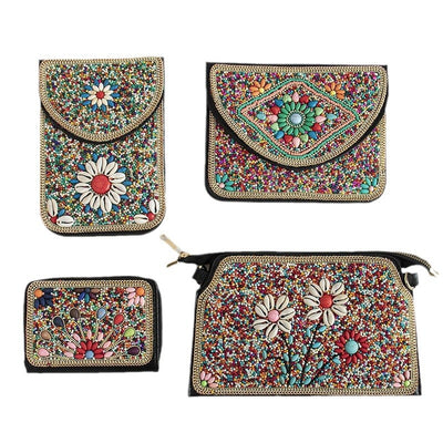 Bolso Bohemio Étnico con Cuentas y Compartimiento para Teléfono - Image 5