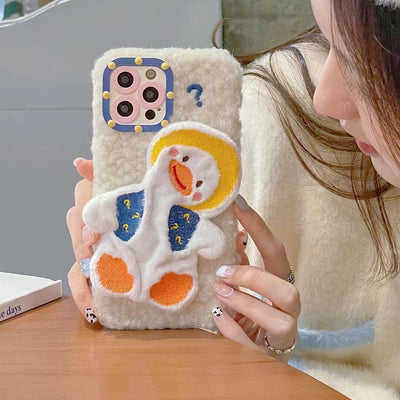 Funda para Teléfono Pato Adorable con Signo de Interrogación