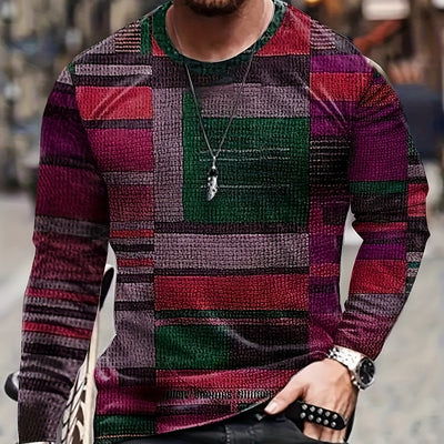 Playera Manga Larga Cuello Redondo con Estampado Digital 3D para Hombre - Image 3