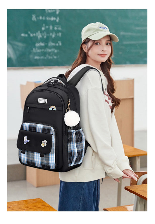 Mochila Escolar a Cuadros para Niñas de Primaria - Image 11