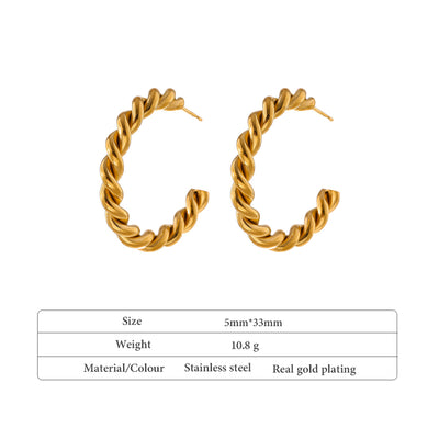Aretes Dorados Grandes con Aro Clásico de Diseño Moderno - Image 15