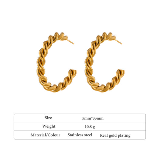 Aretes Dorados Grandes con Aro Clásico de Diseño Moderno - Image 15