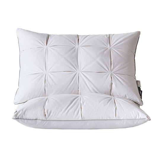 Almohada de Plumón de Ganso Blanco con Funda de Algodón para Dormir Profundo - Image 9