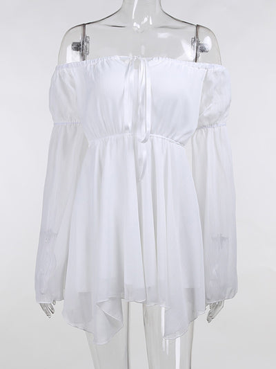 Vestido Asimétrico de Hombro Único con Falda Corta - Image 2