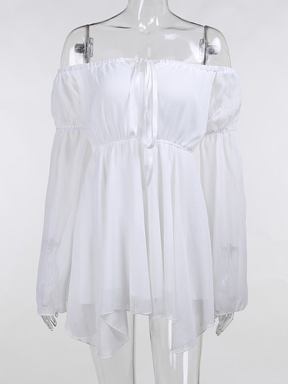 Vestido Asimétrico de Hombro Único con Falda Corta