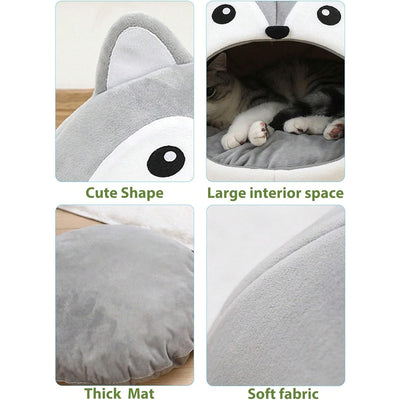 Cama para Gatos con Forma de Zorro y Cojín Desmontable - Image 4