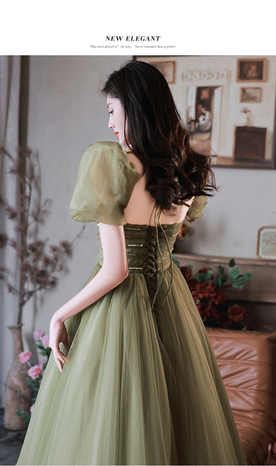 Vestido de Noche Mori Style Verde Esmeralda Ajustado Elegante - Image 11