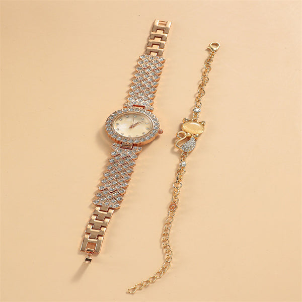 Reloj de Pulsera de Diamantes Redondos Lujo