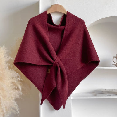 Chal Triangular Tejido Grueso Coreano para Invierno - Abrigo Suave y Cálido - Image 8
