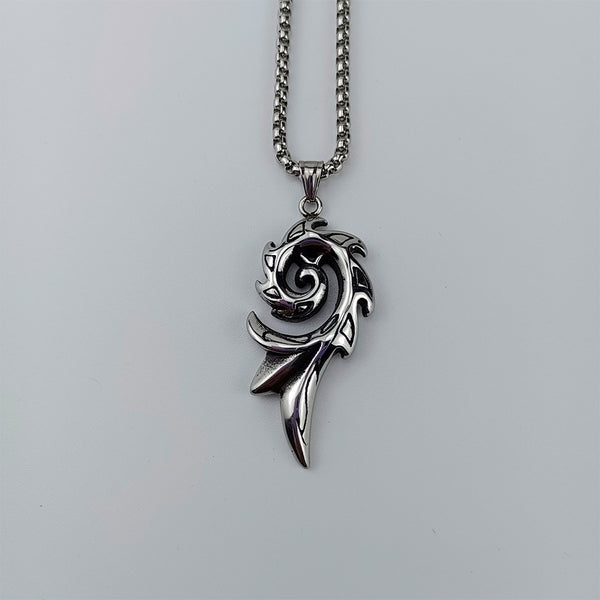Collar Colgante Fénix de Fuego en Acero Titanio para Hombre - Image 6