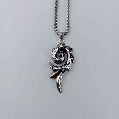 Collar Colgante Fénix de Fuego en Acero Titanio para Hombre - Image 6