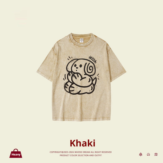 Camiseta Estampada Vintage con Lavado Desgastado - Image 5