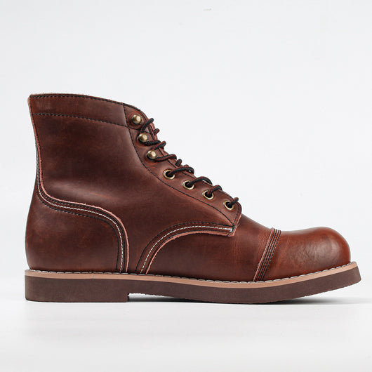 Botas Militares Martin de Cuero Engrasado para Hombre - Estilo Retro Worker - Image 8