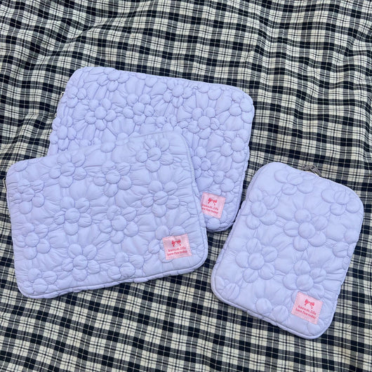 Bolsa para Tablet 13 Pulgadas con Bordado Floral y Algodón Acolchado