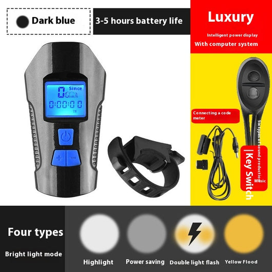 Luz Frontal para Bicicleta USB con Altavoz y Velocímetro - Image 8