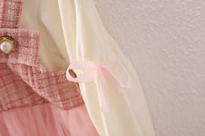 Vestido Falda Princesa Coreana Niña Primavera Otoño Estilo Dos Piezas con Tirantes - Image 9