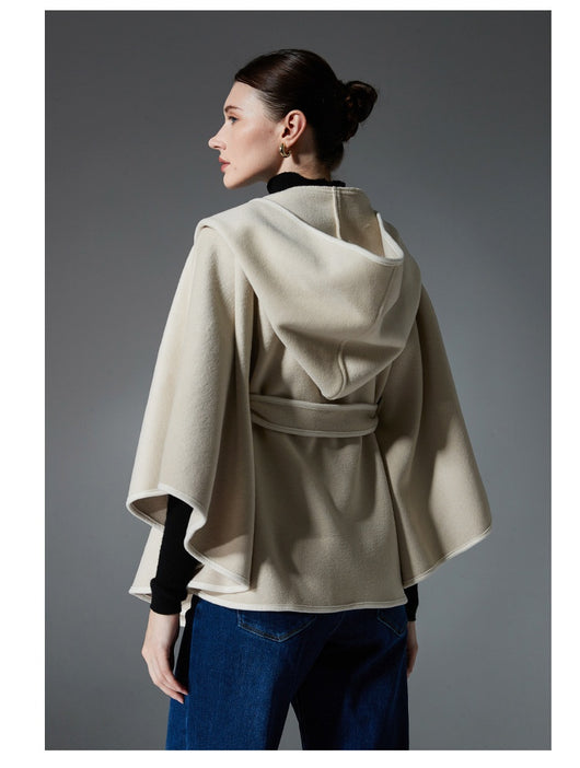 Poncho Capa Hoodie Reversible de Lana Premium Doble Faz - Image 11
