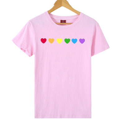 Playera Estampada Corazón Arcoíris Manga Corta - Image 10