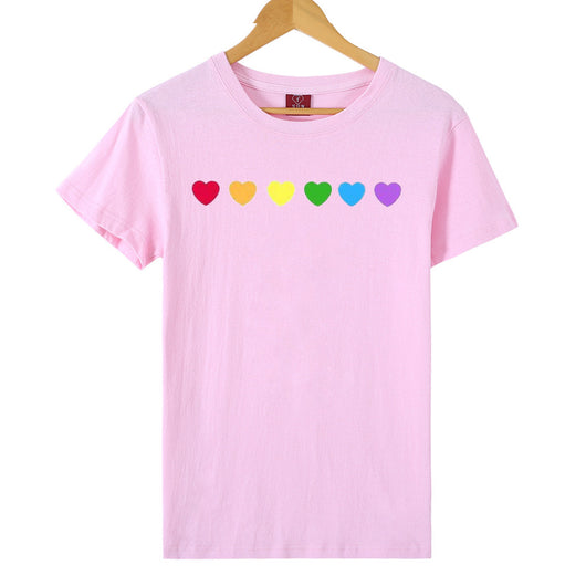 Playera Estampada Corazón Arcoíris Manga Corta - Image 10
