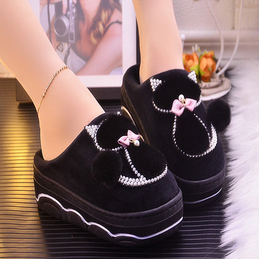 Pantuflas de Tacón Alto en Algodón para Mujer - Image 2