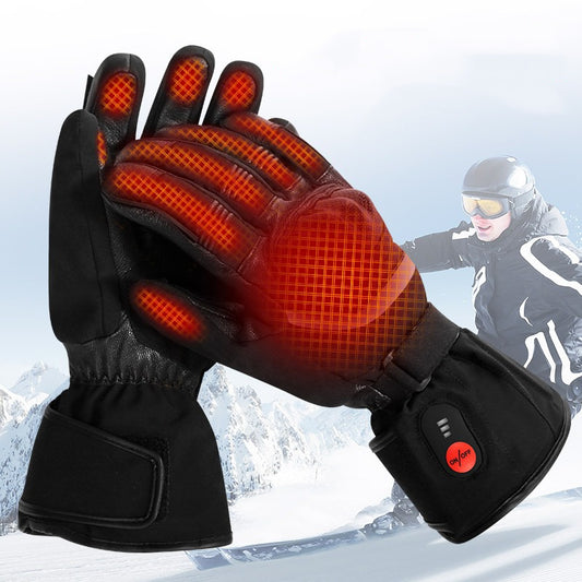 Guantes de Motociclista Térmicos de Cuero Premium con Calefacción Eléctrica