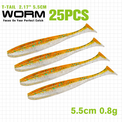 Gusano Artificial T-tail 55 75mm - Anzuelo de Pesca Realista - Image 8