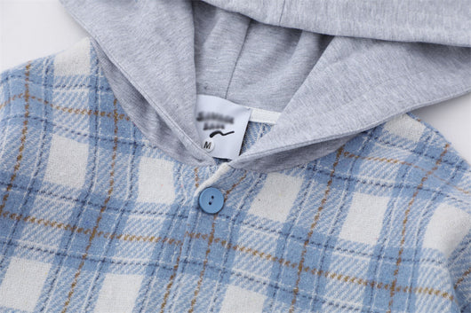 Camisa Cuadros Suelta con Capucha Estilo Retro para Hombre - Image 14