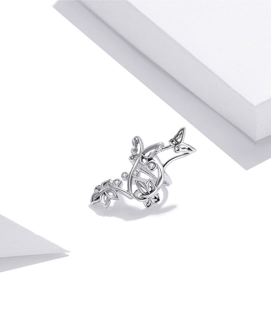 Arete Clip Mariposa Plata 925 Hueco Diseño Delicado - Image 11