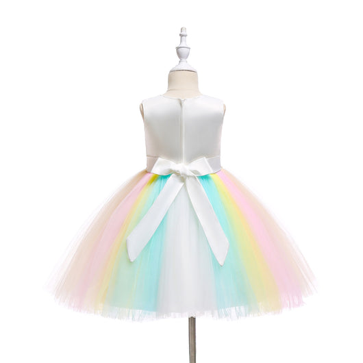 Vestido de Fiesta Infantil Colorido para Niñas - Diseño de Dama de Honor y Boda - Image 10