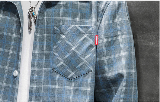 Camisa Cuadros Hombre Manga Larga Estilo Coreano Tendencia - Image 15
