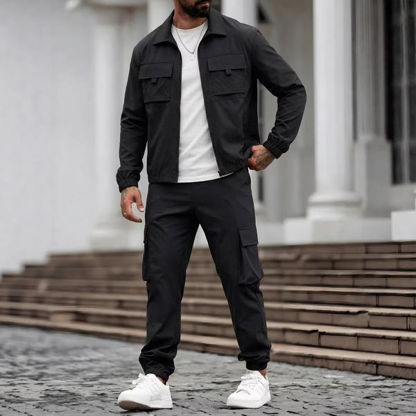 Conjunto de Trabajo Casual: Chamarra y Pantalón con Cierre