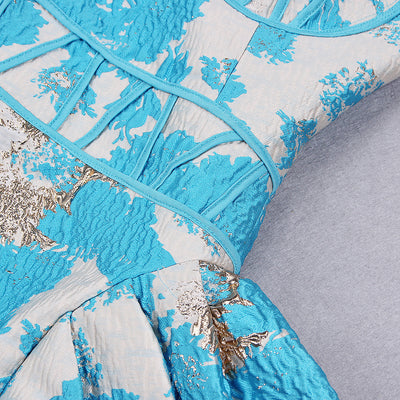 Vestido Ajustado Asimétrico en Jacquard con Efecto Reductor - Image 6