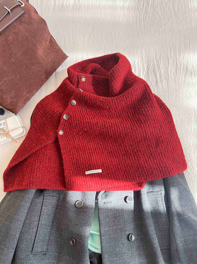Capa Tejida de Lana con Cuello Alto Abrigador - Image 8