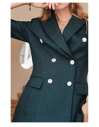 Conjunto de Traje Ejecutivo Cuadros Verde Oscuro Premium - Image 17