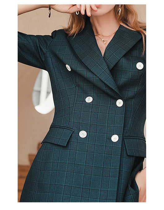 Conjunto de Traje Ejecutivo Cuadros Verde Oscuro Premium - Image 17
