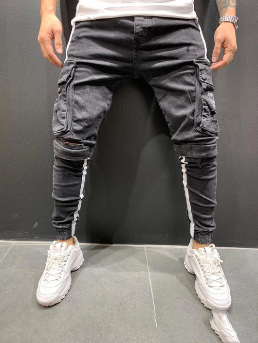Pantalones Casuales Hombre con Corte Rodilla y Cierre Frontal - Image 10