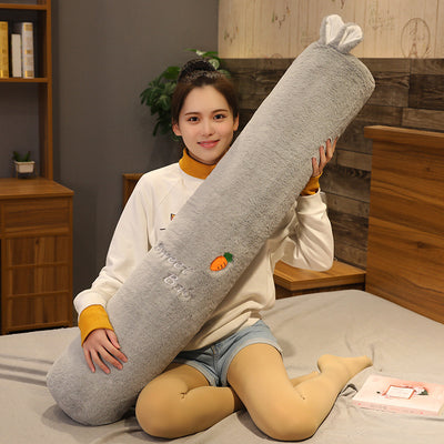 Almohada Cilíndrica de Peluche Conejo Removible y Lavable - Image 6