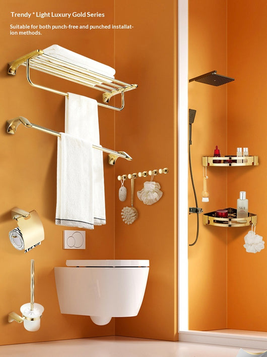 Repisa de Baño Estilo Francés Dorada Premium sin Taladro - Image 3