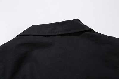 Camisa Manga Corta con Diseño Patchwork de Contraste para Hombre - Image 17