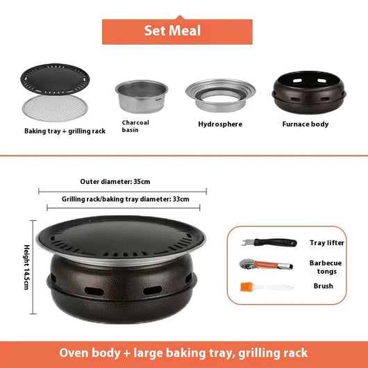Horno Portátil para Asado sin Humo con Parrilla de Carbón - Image 5
