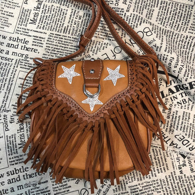 Bolso Bandolera Retro con Estrella Lentejuelas y Borlas - Image 4