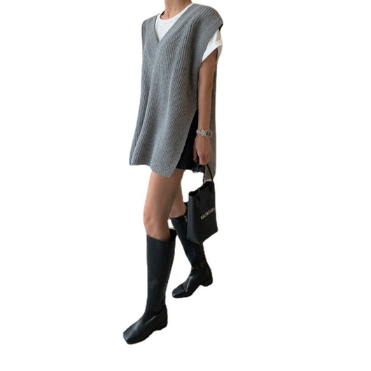 Chaleco Tejido Suelto con Escote en V - Calidez y Confort - Image 10