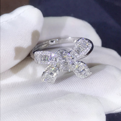 Anillo de Diamante Simulado con Moño - Joya de Lujo y Elegancia para Novia - Image 19