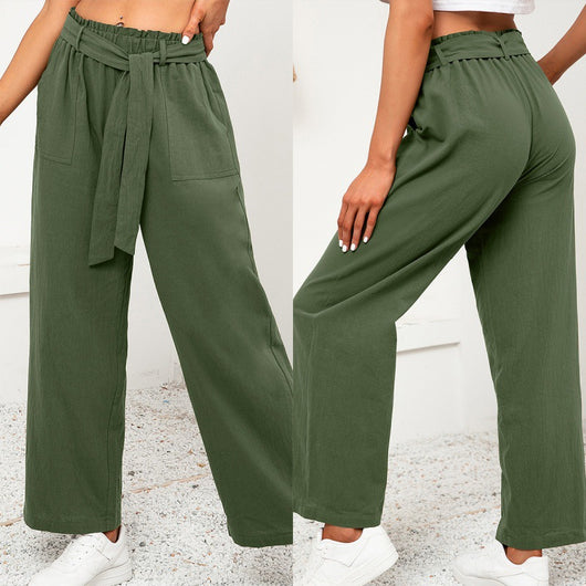 Pantalones Anchos Sueltos con Cintura Ajustable para Mujer - Image 3