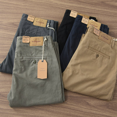 Pantalones Casuales de Algodón Twill para Hombre - Corte Recto y Cómodo - Image 4