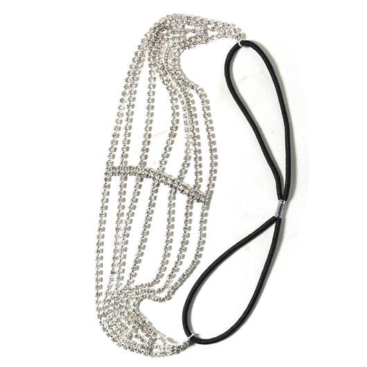 Diadema Elástica con Diamantes de Imitación - Cinco Filas de Brillantes - Image 2