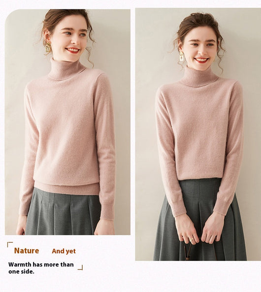 Suéter Cuello Alto de Cachemira Pura para Mujer - Image 26