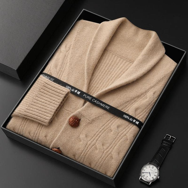 Suéter Grueso para Hombre con Cuello Retorcido y Botones